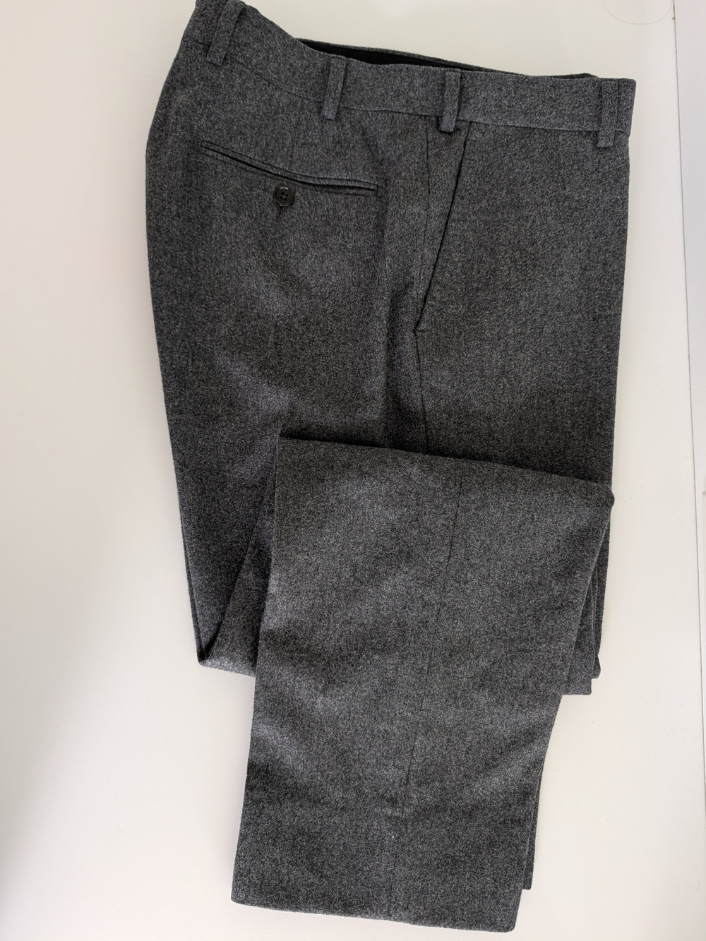 Suitsupply Custom Gray Flannel Trousers | 31W x 27L | 100% Wool